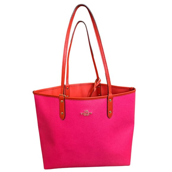 Coach Reversible City Tote Orange/Fuchsia - Picture 1 of 16